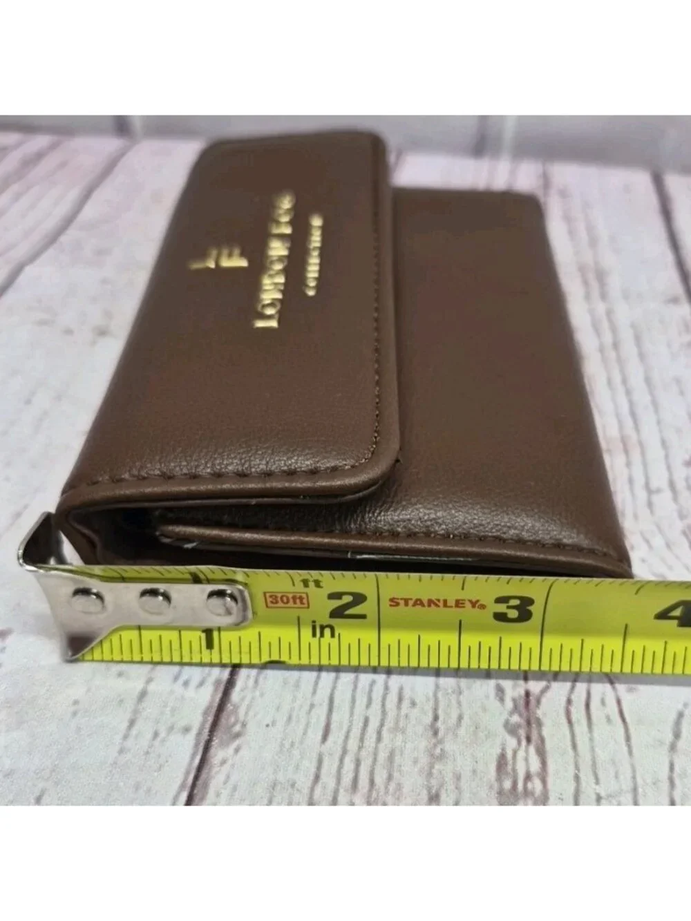 London Fog Pebble‎ Brown  Wallet Organizer~ Card Slots, Zippered Snap